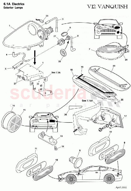 Exterior Lamps of Aston Martin Aston Martin Vanquish (2001-2007)