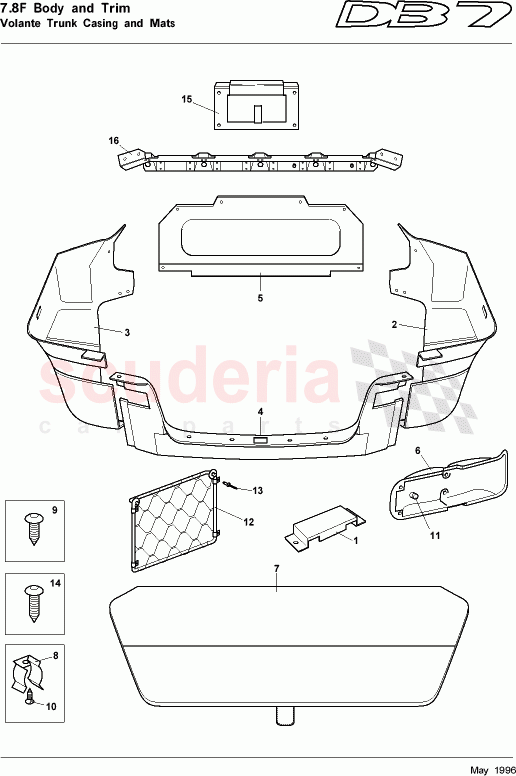 Volante Trunk Casing and Mats of Aston Martin Aston Martin DB7 (1997)