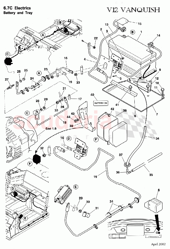 Battery and Cables 3 of Aston Martin Aston Martin Vanquish (2001-2007)