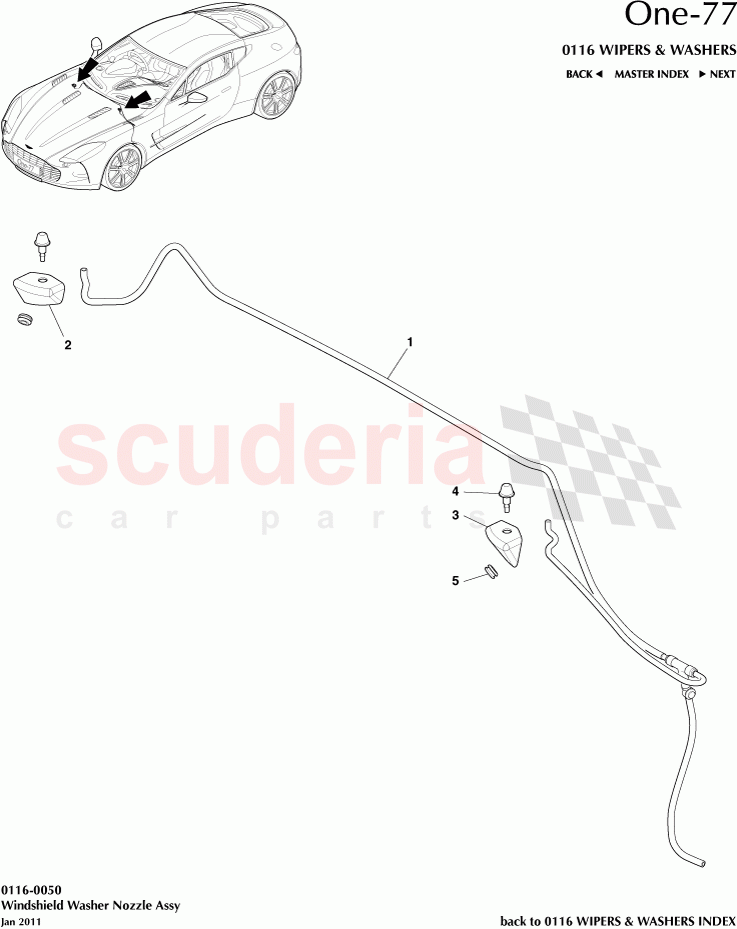 Windshield Washer Nozzle Assembly of Aston Martin Aston Martin One-77