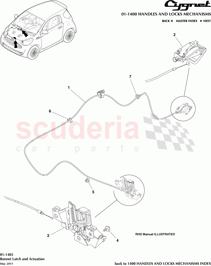 Bonnet Latch and Actuation of Aston Martin Aston Martin Cygnet