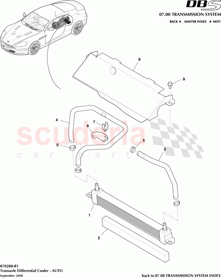 Transaxle Differential Cooler (Auto) of Aston Martin Aston Martin DBS V12