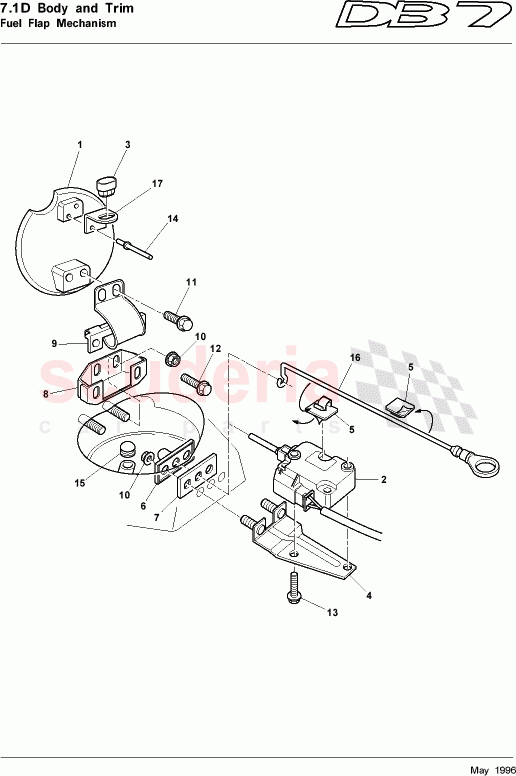 Fuel Flap Mechanism of Aston Martin Aston Martin DB7 (1997)