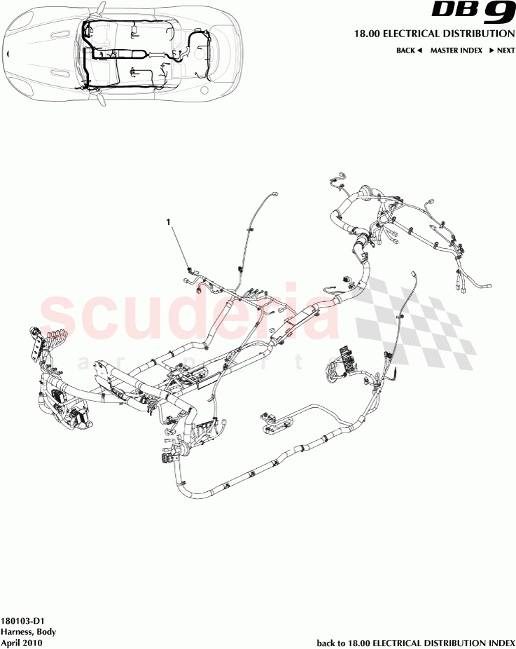 Harness, Body of Aston Martin Aston Martin DB9 (2004-2012)