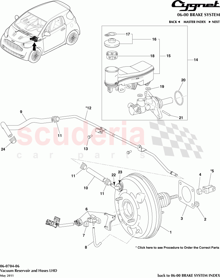 Vacuum Reservoir and Hoses LHD of Aston Martin Aston Martin Cygnet