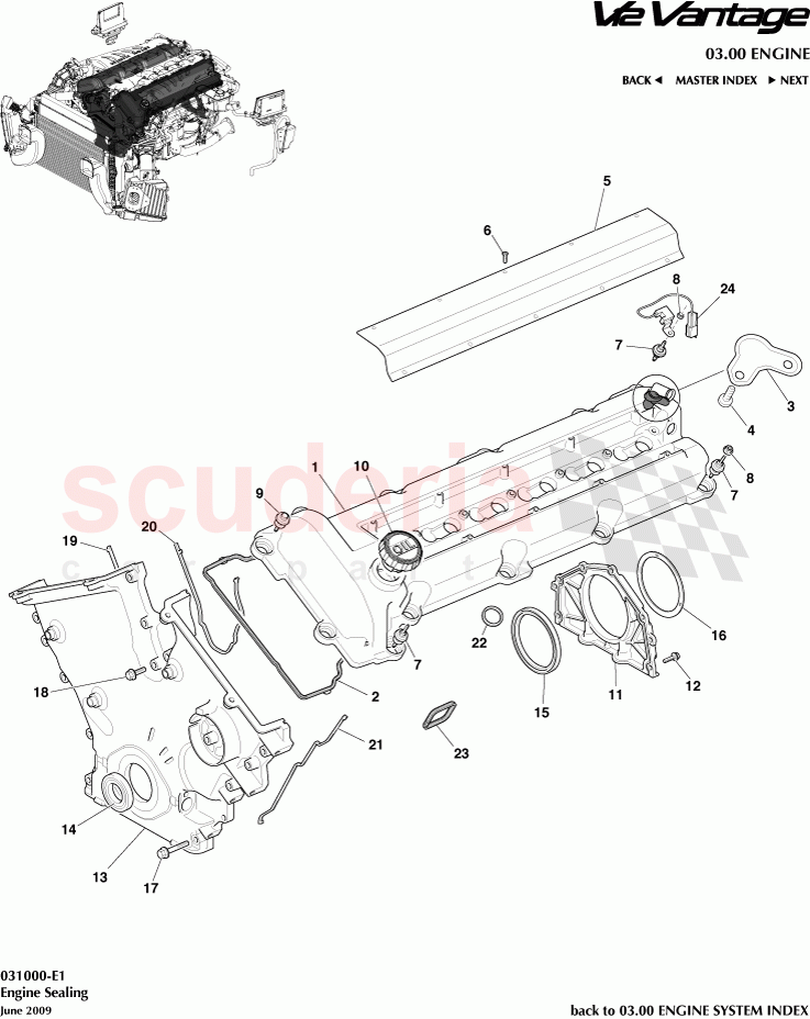 Engine Sealing of Aston Martin Aston Martin V12 Vantage