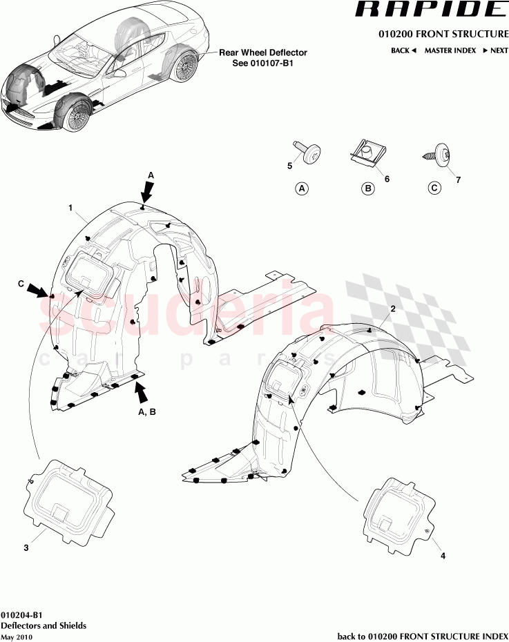 Deflectors and Shields of Aston Martin Aston Martin Rapide