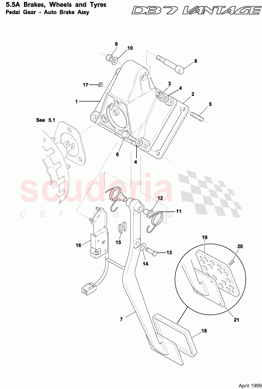 Pedal Gear - Auto Brake Assy of Aston Martin Aston Martin DB7 Vantage