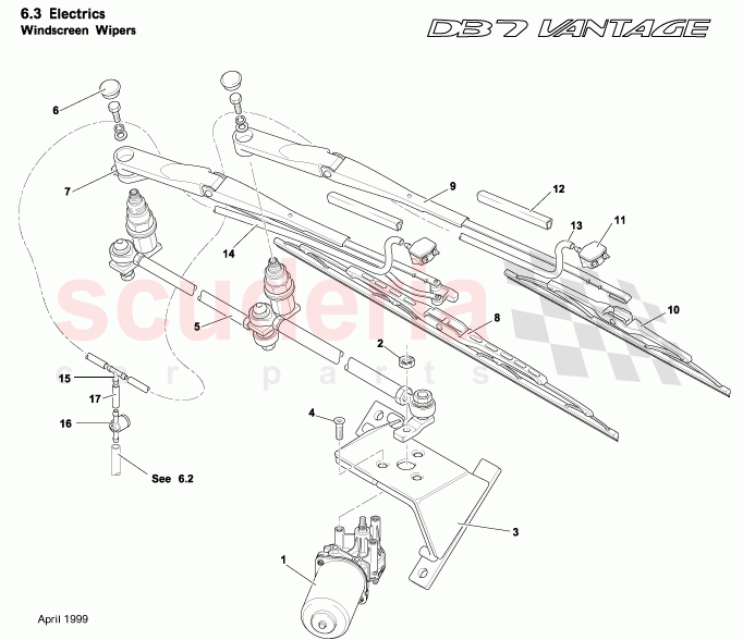 Windscreen Wipers of Aston Martin Aston Martin DB7 Vantage