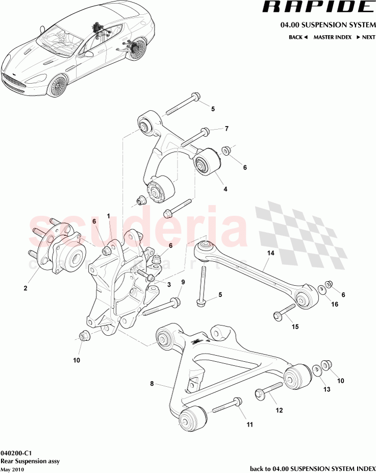 Rear Suspension Assembly of Aston Martin Aston Martin Rapide