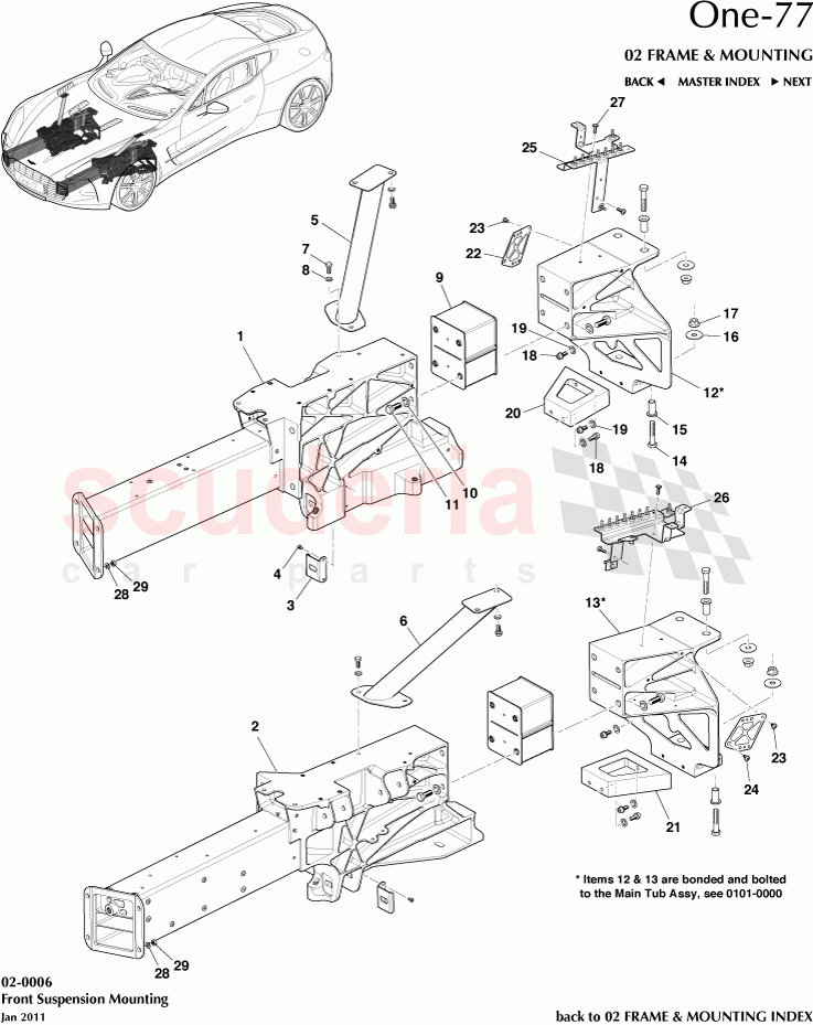 Front Suspension Mounting of Aston Martin Aston Martin One-77