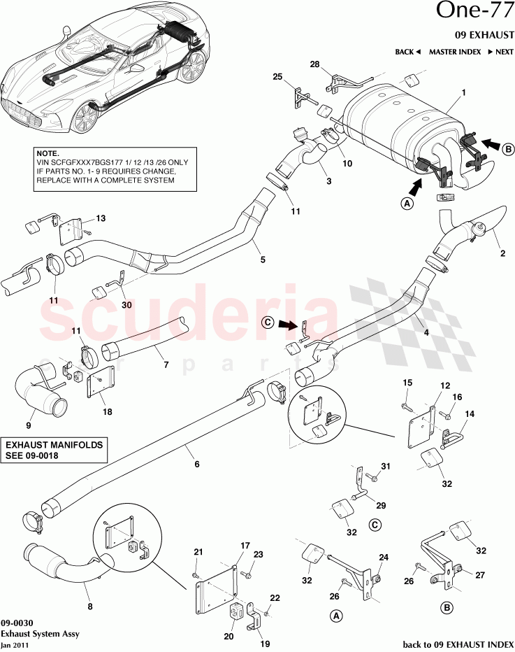 Exhaust System Assembly of Aston Martin Aston Martin One-77