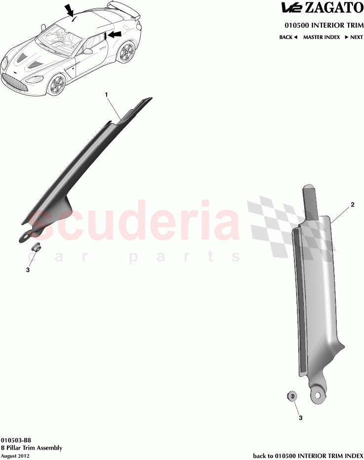 B Pillar Trim Assembly of Aston Martin Aston Martin V12 Zagato