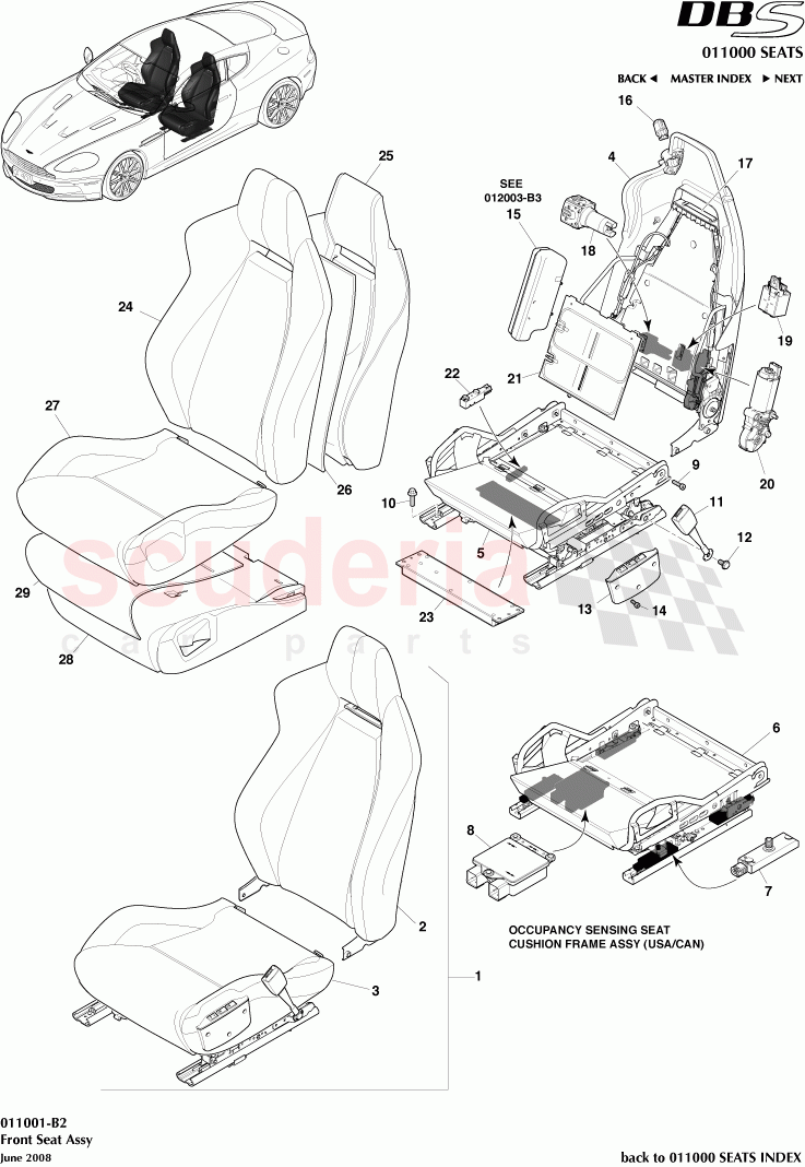 Front Seat Assembly of Aston Martin Aston Martin DBS V12