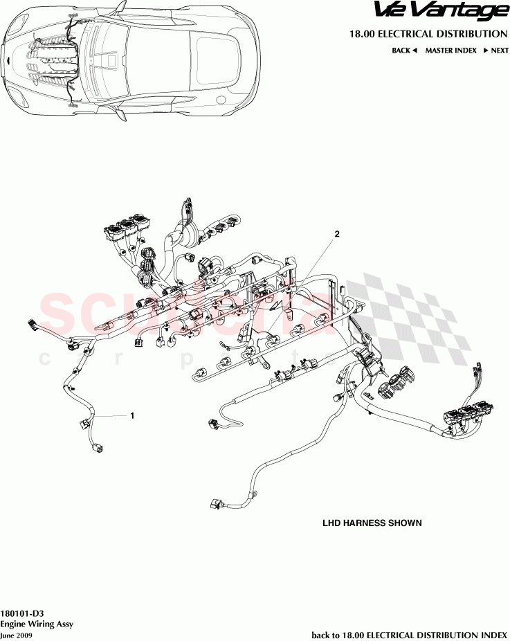 Engine Wiring Assembly of Aston Martin Aston Martin V12 Vantage