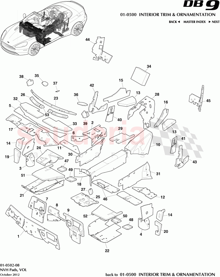 NVH Pads, VOL of Aston Martin Aston Martin DB9 (2013-2016)