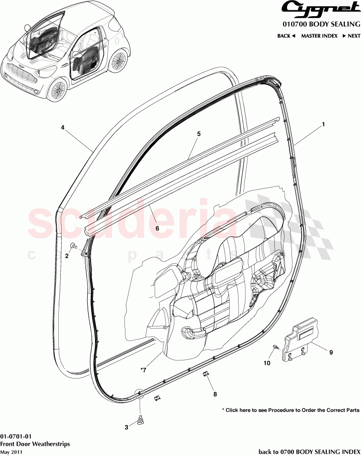 Front Door Weatherstrips of Aston Martin Aston Martin Cygnet