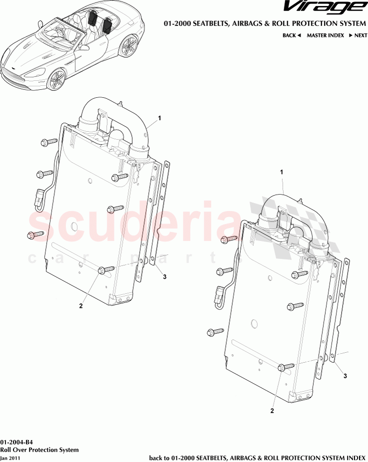 Roll Over Protection System of Aston Martin Aston Martin Virage