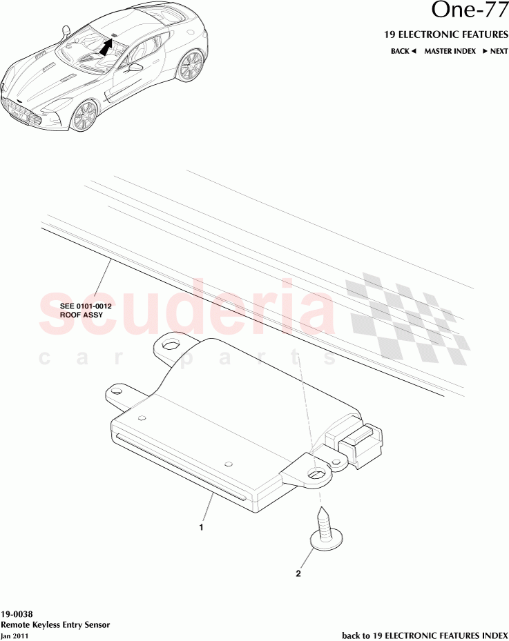 Remote Keyless Entry Sensor of Aston Martin Aston Martin One-77