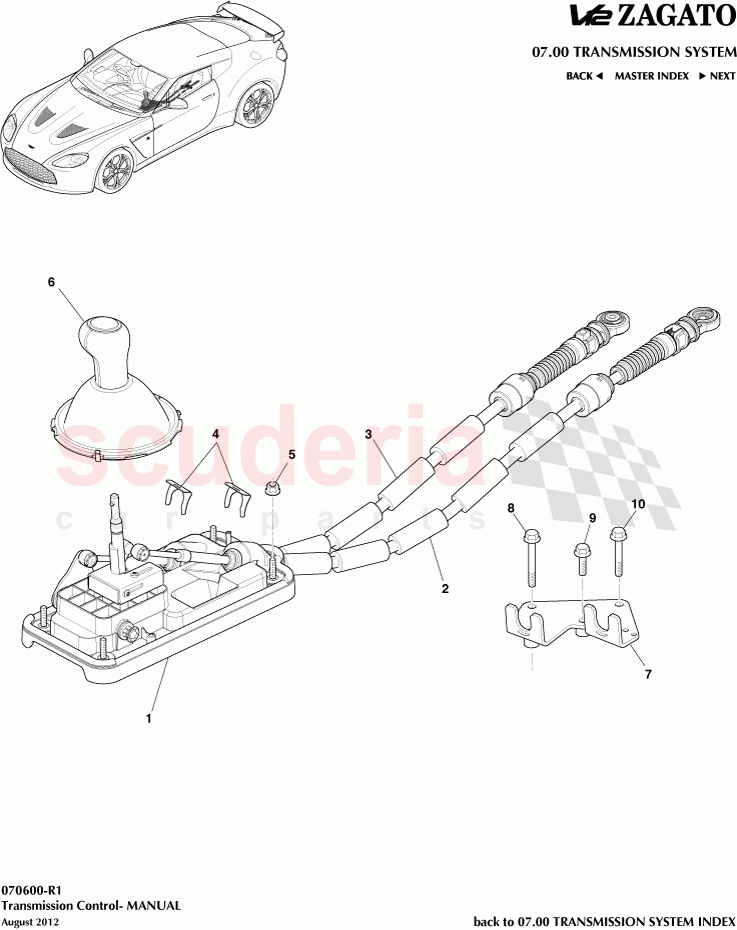 Transmission Control- MANUAL of Aston Martin Aston Martin V12 Zagato