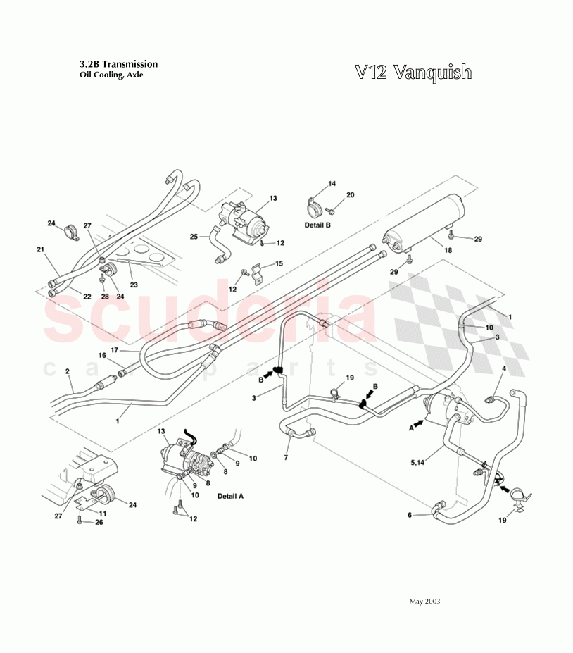 Oil Cooling Axle of Aston Martin Aston Martin Vanquish (2001-2007)