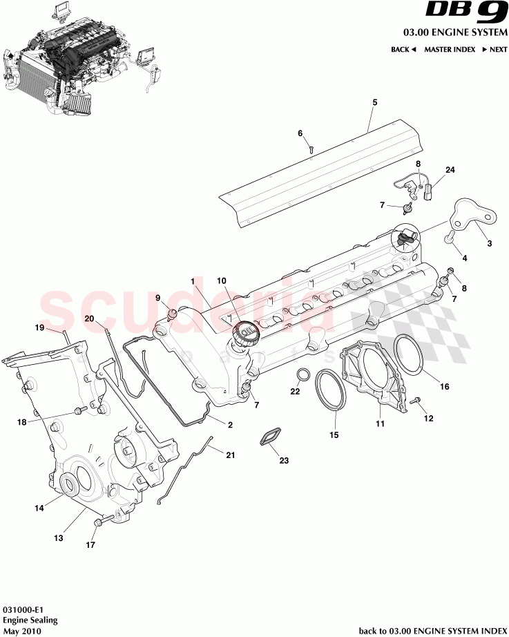 Engine Sealing of Aston Martin Aston Martin DB9 (2004-2012)