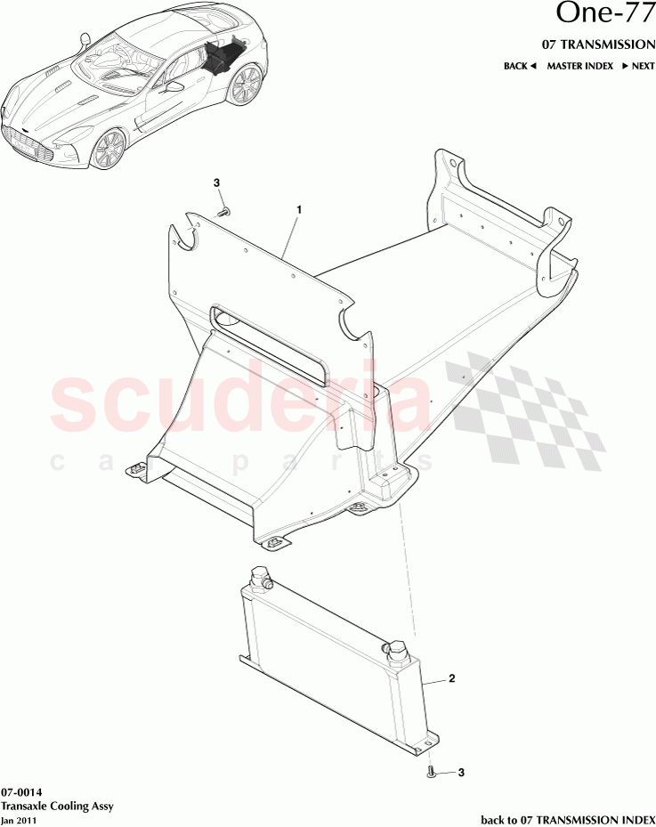 Transaxle Cooling Assembly of Aston Martin Aston Martin One-77