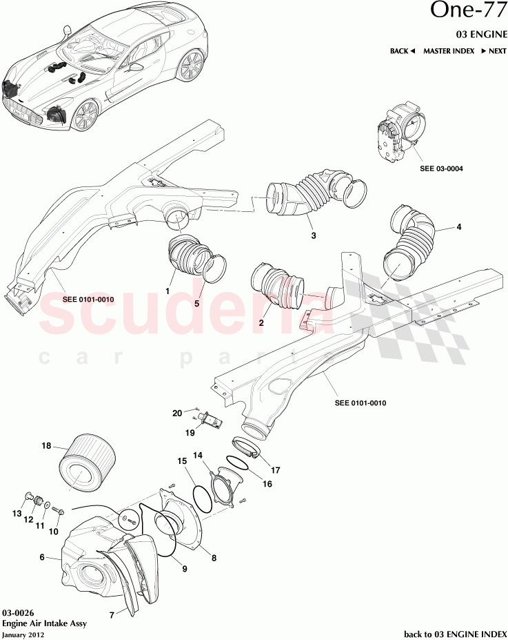 Engine Air Intake Assembly of Aston Martin Aston Martin One-77