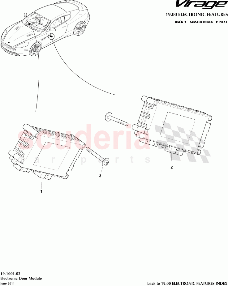 Electronic Door Module of Aston Martin Aston Martin Virage