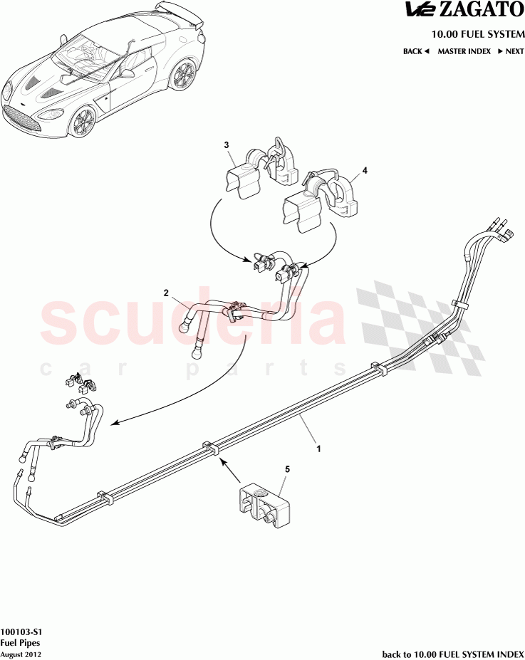 Fuel Pipes of Aston Martin Aston Martin V12 Zagato