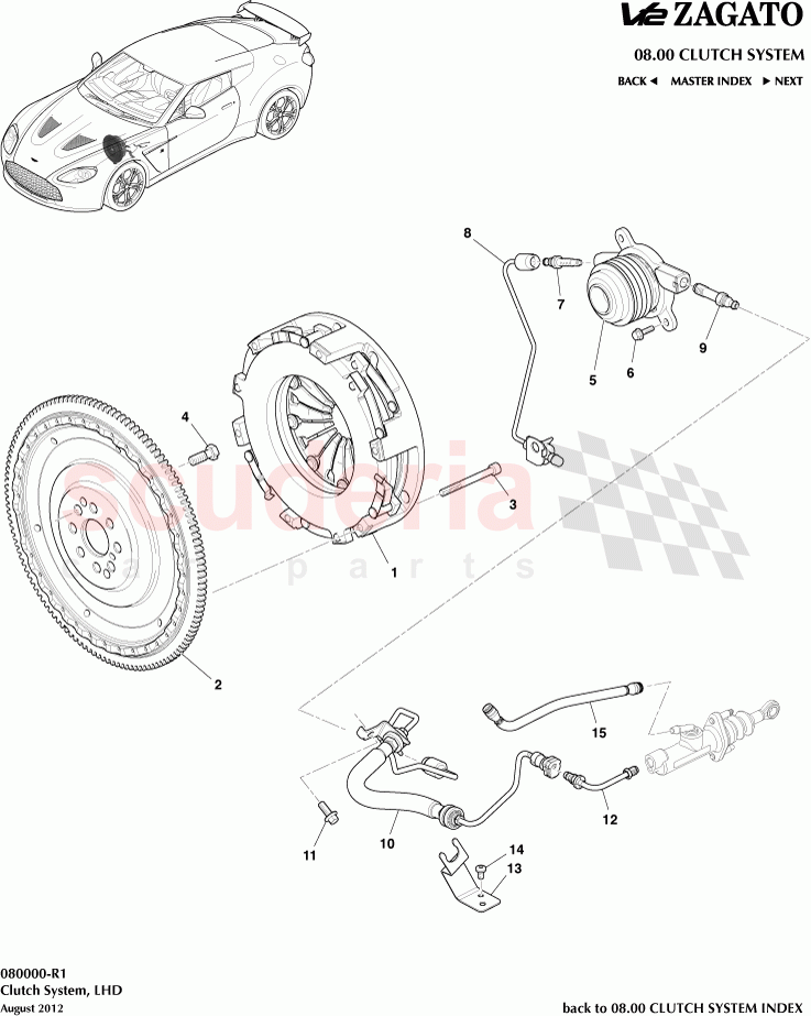 Clutch System, LHD of Aston Martin Aston Martin V12 Zagato