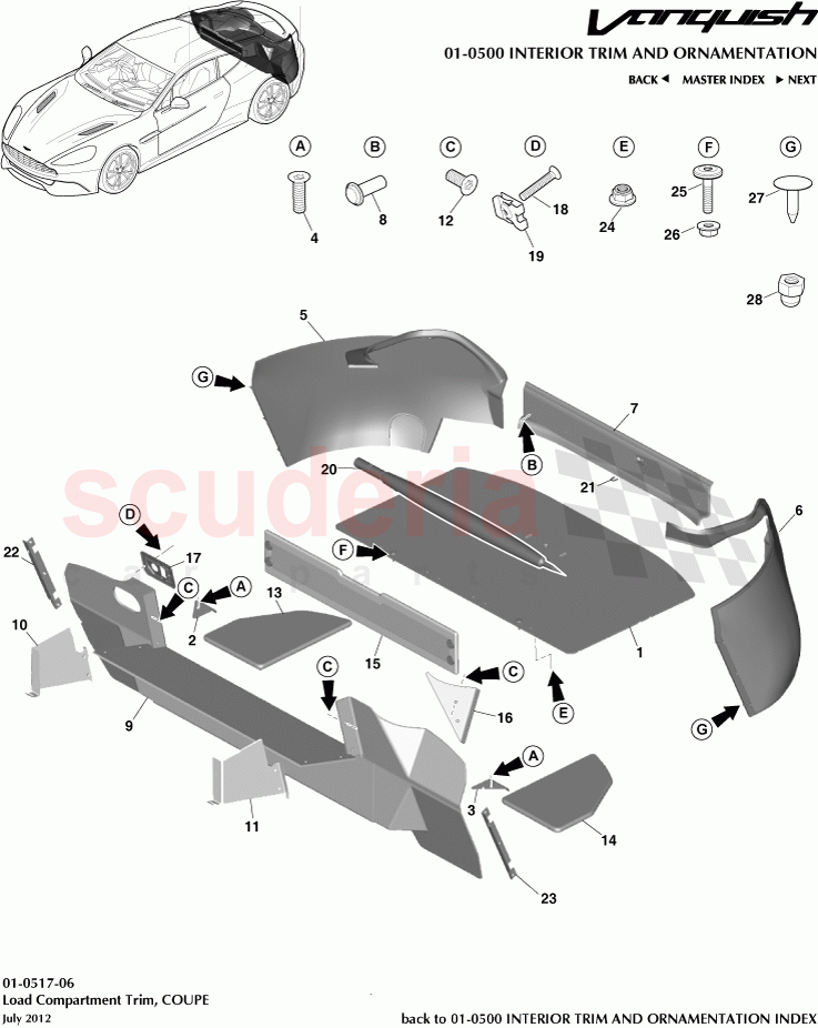 Load Compartment Trim, COUPE of Aston Martin Aston Martin Vanquish (2012+)