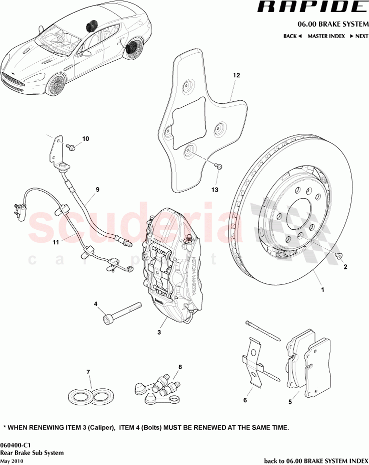 Rear Brake Sub System of Aston Martin Aston Martin Rapide