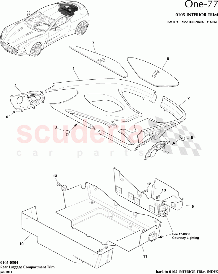 Rear Luggage Compartment Trim of Aston Martin Aston Martin One-77