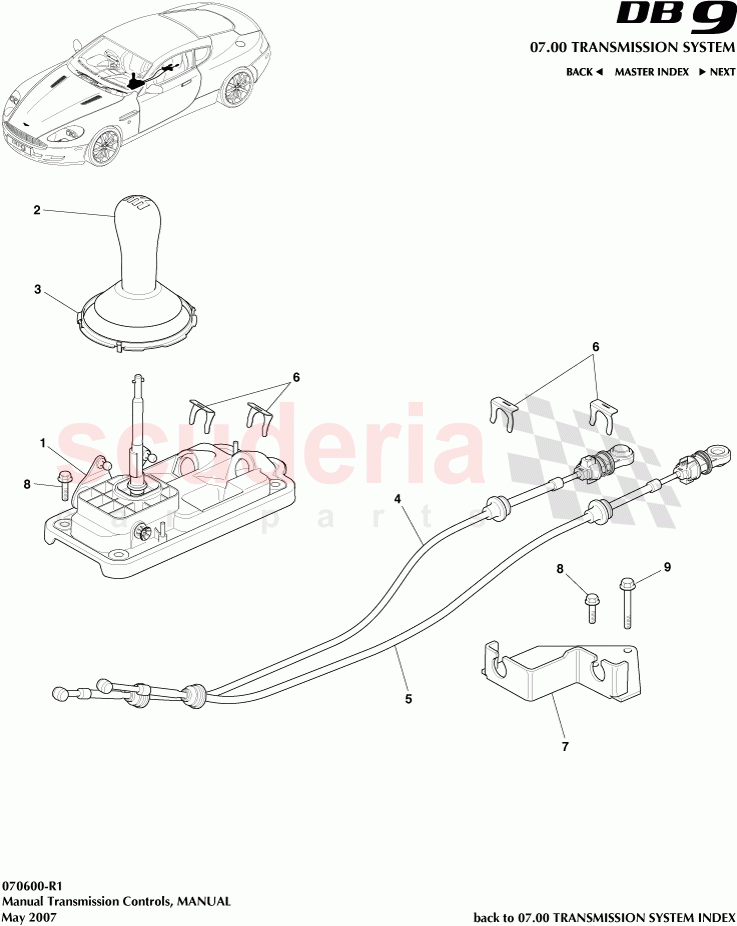 Manual Transmission Controls, MANUAL of Aston Martin Aston Martin DB9 (2004-2012)