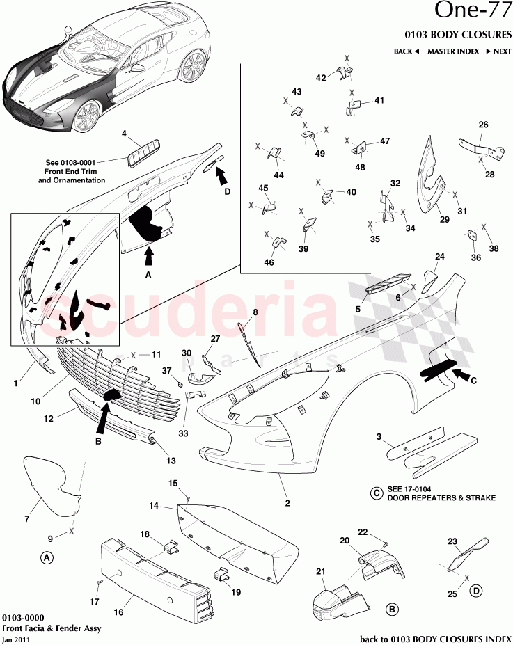 Front Facia & Fender Assembly of Aston Martin Aston Martin One-77