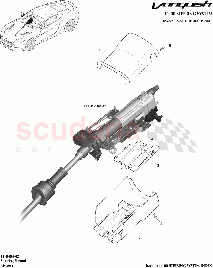 Steering Shroud of Aston Martin Aston Martin Vanquish (2012+)