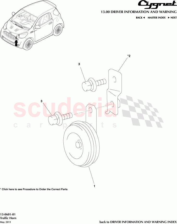 Traffic Horn of Aston Martin Aston Martin Cygnet