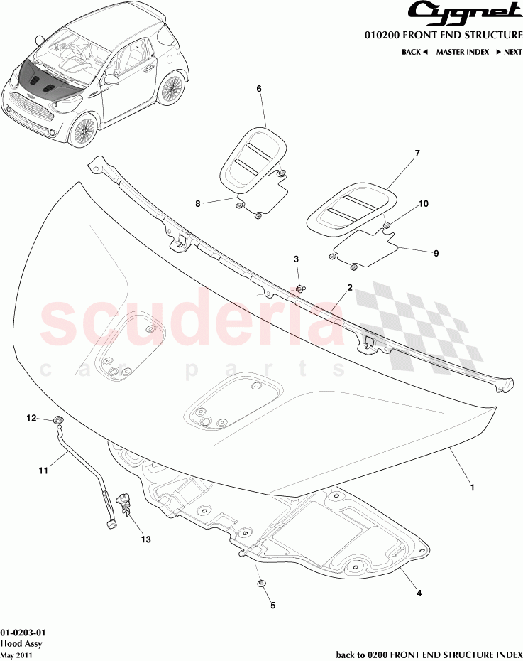 Hood Assembly of Aston Martin Aston Martin Cygnet