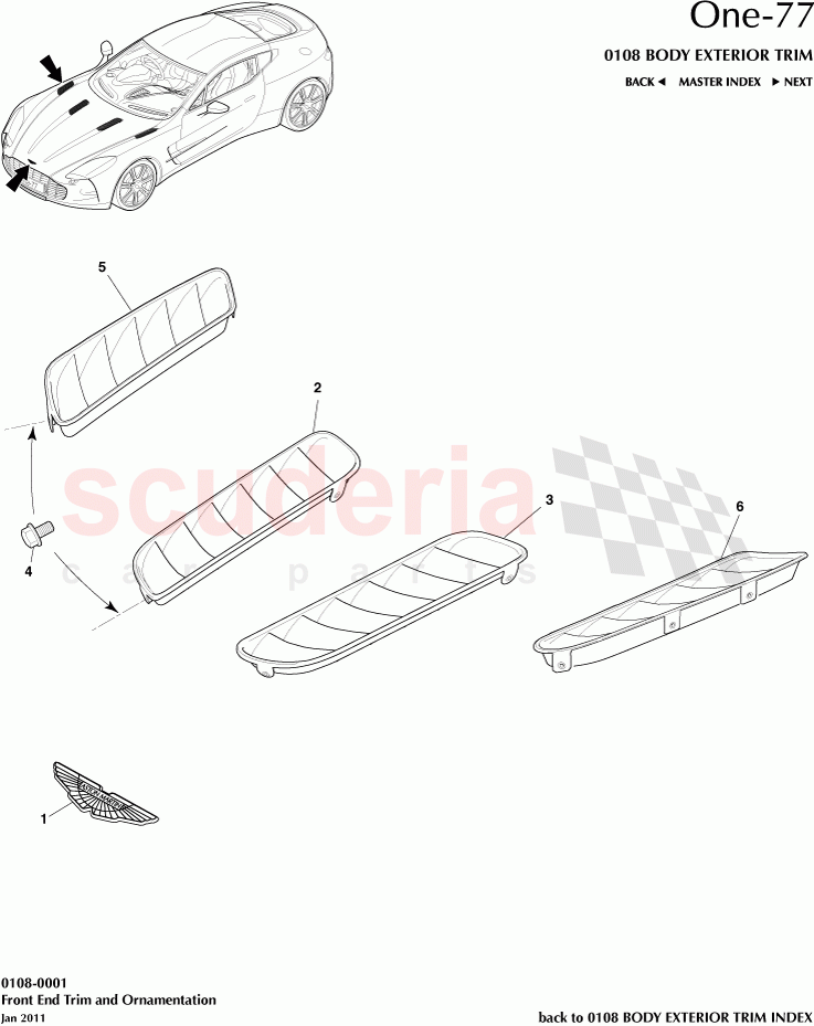 Front End Trim and Ornamentation of Aston Martin Aston Martin One-77