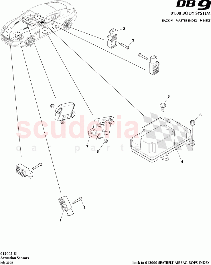 Actuation Sensors of Aston Martin Aston Martin DB9 (2004-2012)