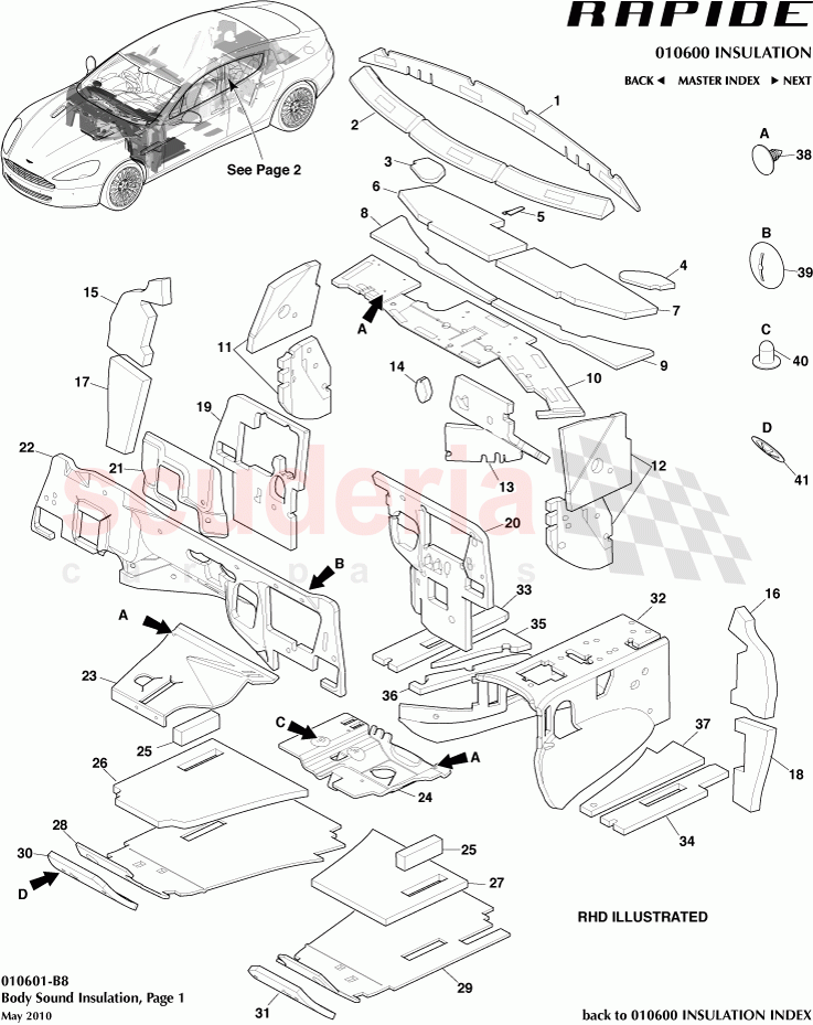 Body Sound Insulation 1 of Aston Martin Aston Martin Rapide