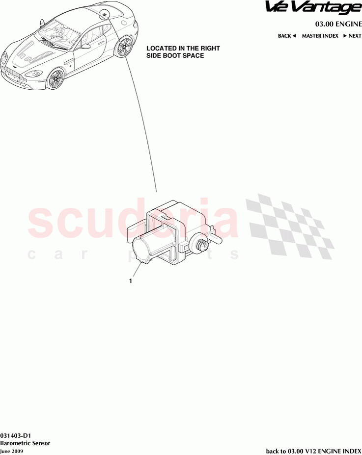 Barometric Sensor of Aston Martin Aston Martin V12 Vantage