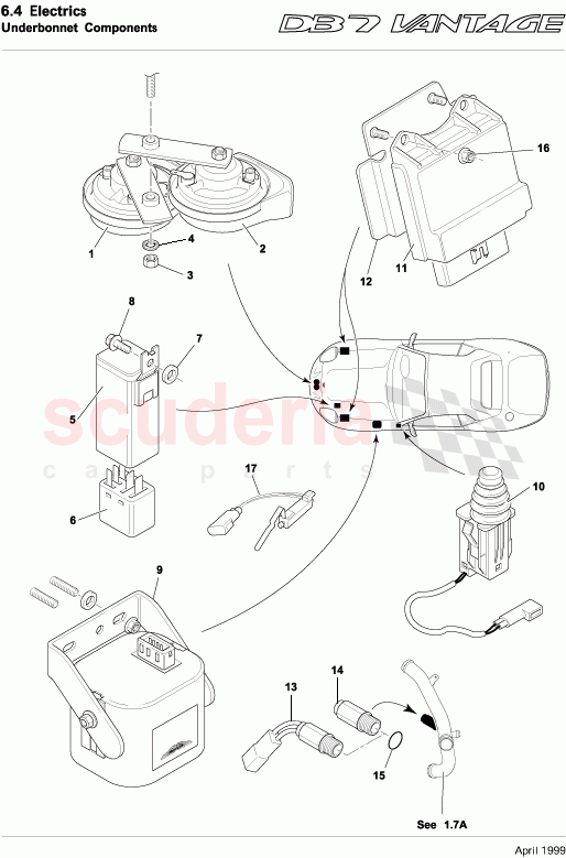 Underbonnet Components of Aston Martin Aston Martin DB7 Vantage