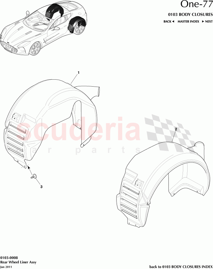 Rear Wheel Liner Assembly of Aston Martin Aston Martin One-77