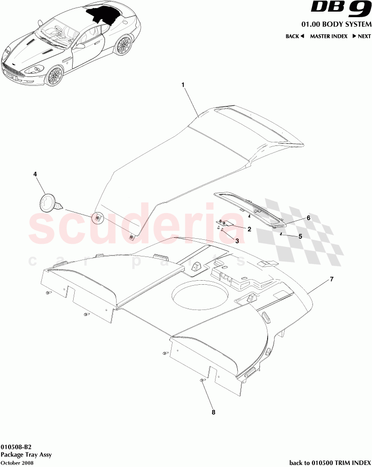 Package Tray Assembly of Aston Martin Aston Martin DB9 (2004-2012)