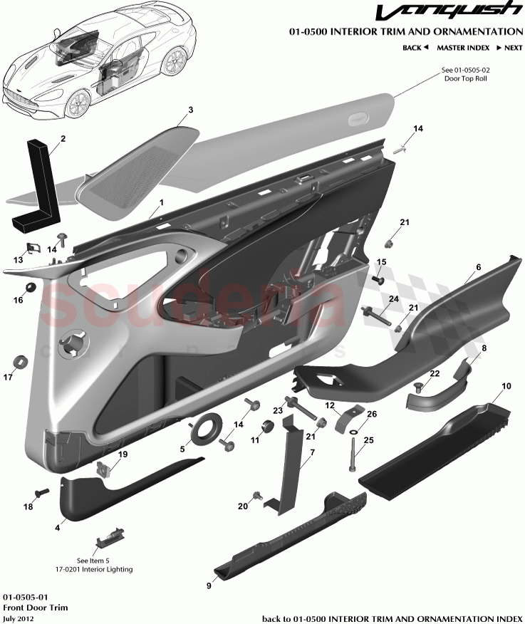 Front Door Trim of Aston Martin Aston Martin Vanquish (2012+)