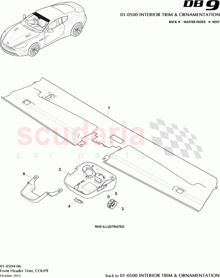 Front Header Trim, COUPE of Aston Martin Aston Martin DB9 (2013-2016)