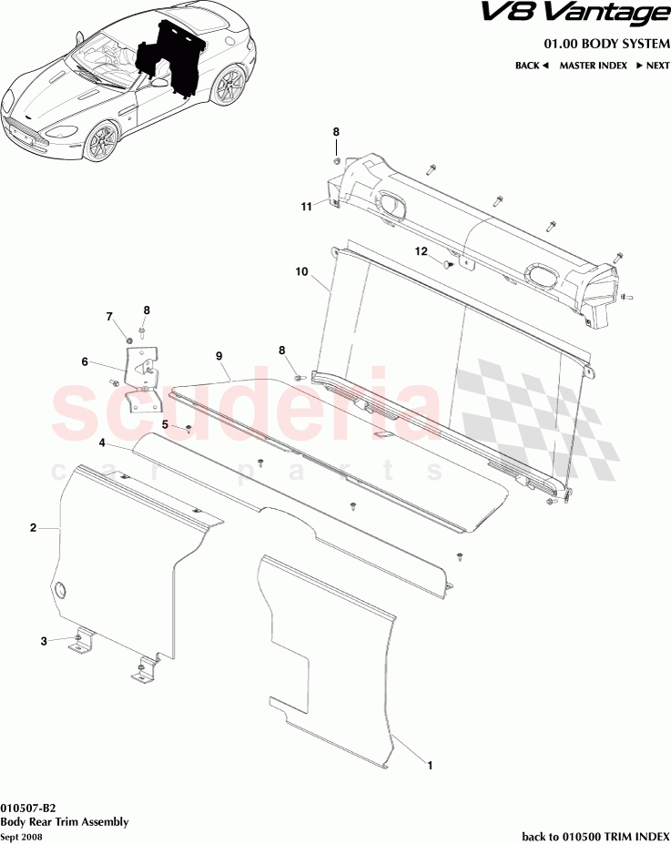 Body Rear Trim Assembly of Aston Martin Aston Martin V8 Vantage