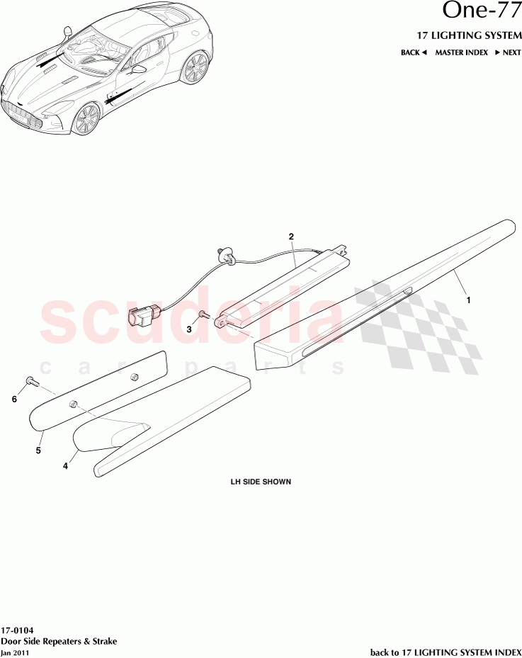 Door Side Repeaters & Strake of Aston Martin Aston Martin One-77